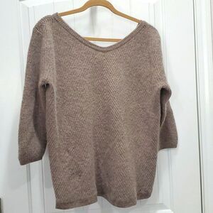 Garnet Hill Women's V-Neck Sweater - Taupe